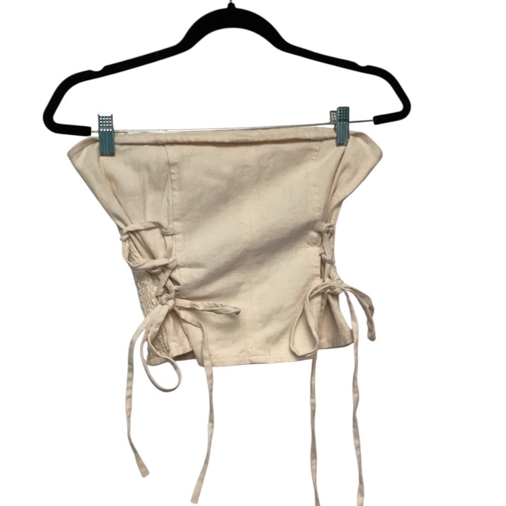 💥PRICE DROP💥 LoneStar Lace-Up Beige Corset Top